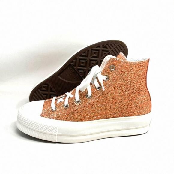 Converse CTAS Lift Platform High Top Gold Women 570984C Sneakers Size Canvas - Picture 5 of 10